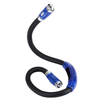 Hands-Free Neck Light for Daily Tasks and Adventures - flexible blue dual-LED hands-free neck lamp for reading, repairs and hobbies