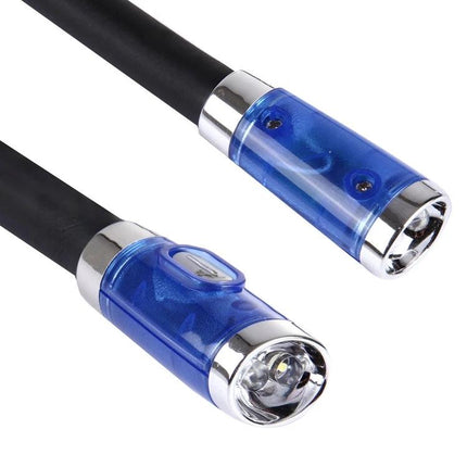 Hands-Free Neck Light for Daily Tasks and Adventures - flexible black neck lamp with blue LED light heads for reading, repairs, and hands-free use