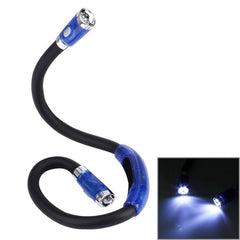 Linterna estéreo creativa de doble cabezal con manos libres para el cuello, luz de trabajo automática con 4 luces LED y almohadilla de goma suave para el cuello