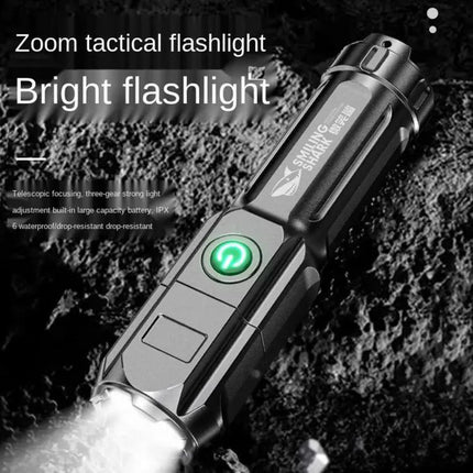 Smiling Shark LED Flashlight With Telescopic Focus For Outdoor Use
