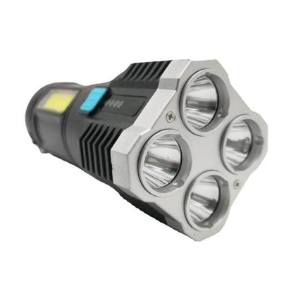 USB Rechargeable LED Flashlight For Outdoors And Home Use compact dual-LED with SMD 3030 and COB, USB charging, rugged travel and camping torch