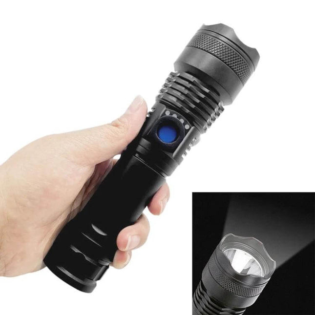 USB Rechargeable Spotlight Mini LED Flashlight For Outdoor Use - ultra-light waterproof 300m beam with 1200mAh battery, compact camping spotlight
