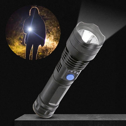 USB Rechargeable Spotlight Mini LED Flashlight For Outdoor Use - compact 300m beam, waterproof ABS body, 1200mAh battery for camping and emergency kits