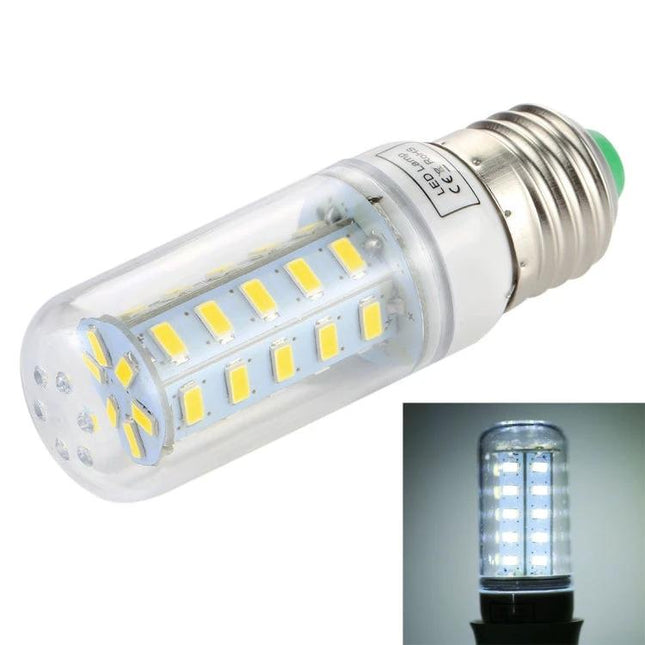 Energy-Saving Bulb For Everyday Home And Office Lighting LED corn bulb showing clear casing and multiple SMD chips for lamps and ceiling fixtures