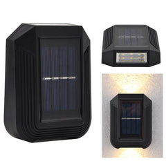 Lámpara de pared solar de 6 LED para exteriores, decorativa, para jardín, con luz hacia arriba y hacia abajo