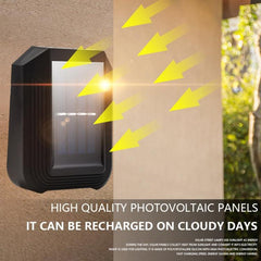 Solar-Powered 6 LED Wall Lamp for Outdoor Garden & Landscape Lighting