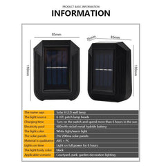 Solar-Powered 6 LED Wall Lamp for Outdoor Garden & Landscape Lighting