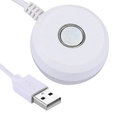 Compact USB Light for Travel and Daily Illumination Needs - white magnetic USB puck light with USB-A plug for power banks and laptops