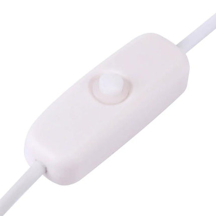 Compact USB Light for Travel and Daily Illumination Needs - close-up of white inline USB power switch on cable, magnetic base compatible, portable soft lighting