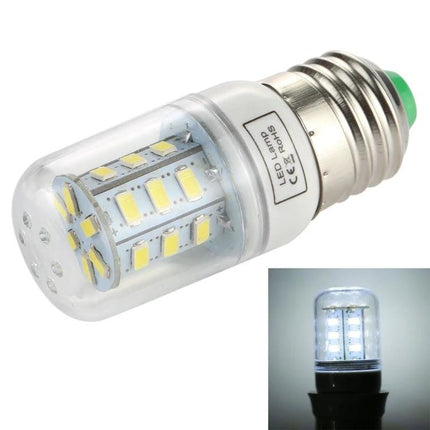 Energy-Efficient LED Corn Bulb for Home and Office Lighting shown installed and close-up clear view of LED chips