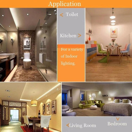 Energy-Efficient LED Bulb for Everyday Home Lighting in bathroom, kitchen, living room and bedroom scene