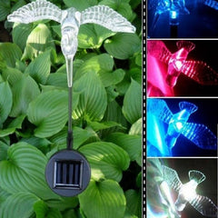 Luz decorativa para camino de jardín al aire libre con diseño de libélula y mariposa