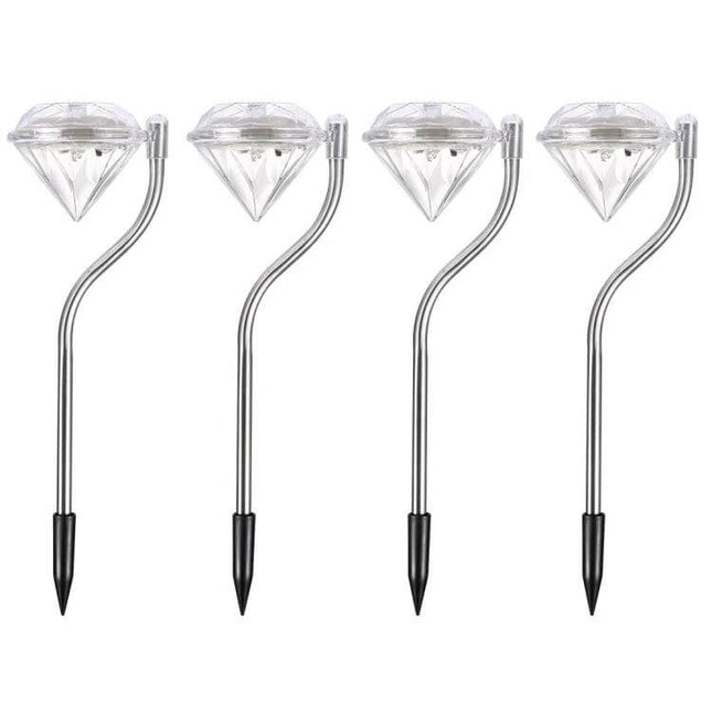 Outdoor Garden Landscape Path Decorative Diamond Lights, Multicolor stainless steel ABS multicolor garden path stake lights set