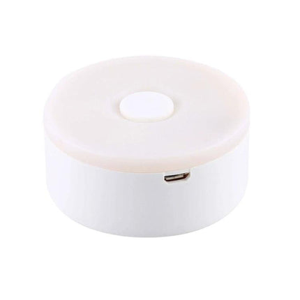 Compact Night Light for Home and Travel Use - USB portable round bedside LED nightlight for hotel stays and late-night reading