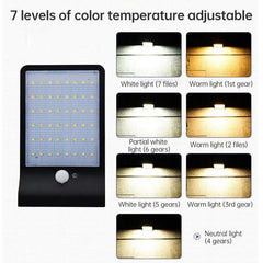 Solar-Powered 48 LED Waterproof Garden Wall Light with Motion Sensor - 450 Lumens, Eco-Friendly Outdoor Lighting Solution