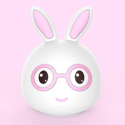 Charming Rabbit Inspired Lamp for Daily Evening Routines on nightstand — cute portable bunny night light for gentle reading and bedtime