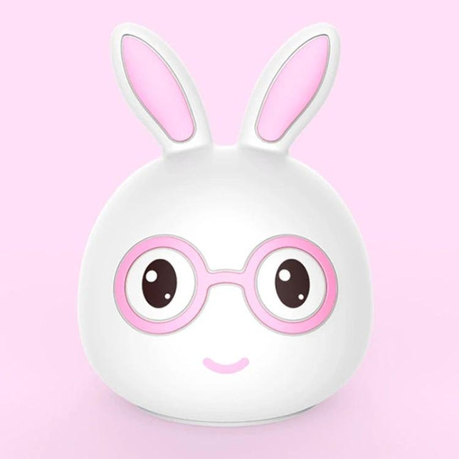 Charming Rabbit Inspired Lamp for Daily Evening Routines on nightstand — cute portable bunny night light for gentle reading and bedtime