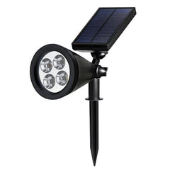 Foco de césped con energía solar de 4 LED, IP65, impermeable, para exteriores, para jardín y paisaje