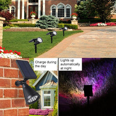 Solar-Powered 4-LED Outdoor Garden Spotlight - IP65 Waterproof Landscape Lamp