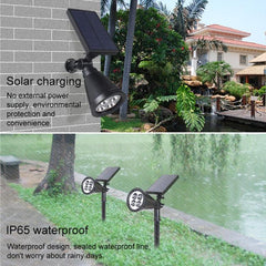 Foco de césped con energía solar de 4 LED, IP65, impermeable, para exteriores, para jardín y paisaje