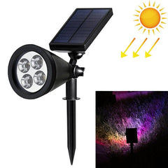 Foco de césped con energía solar de 4 LED, IP65, impermeable, para exteriores, para jardín y paisaje