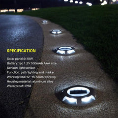 Solar-Powered IP68 Waterproof Embedded Ground Lamp for Outdoor Gardens and Lawns