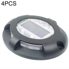 Set of 4 Solar-Powered Embedded LED Ground Lamps for Outdoor Garden Lighting, IP68 Waterproof