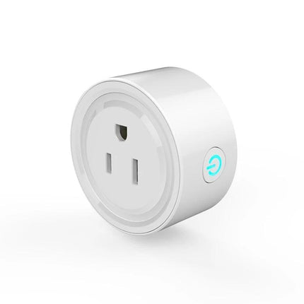 Compact white WiFi-Enabled Smart Plug for Remote Device Control and Scheduling with app control and timer button