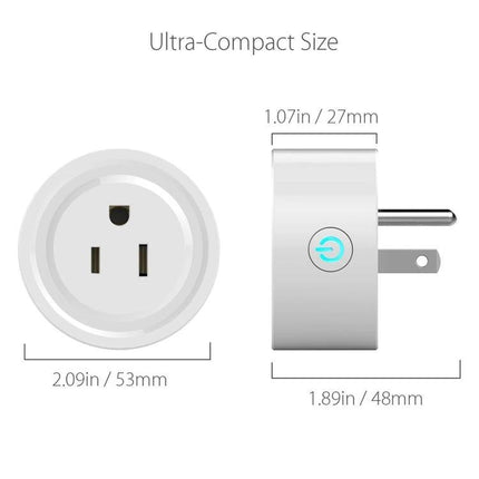 WiFi-Enabled Smart Plug for Remote Device Control and Scheduling compact white plug with app control and scheduling, dimensions 53x48x27mm