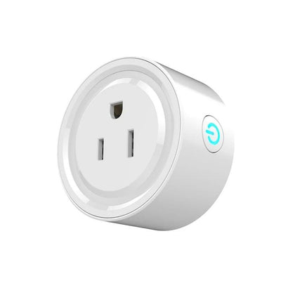 WiFi-Enabled Smart Plug for Remote Device Control and Scheduling - white compact plug with power button and app control for lamps and appliances
