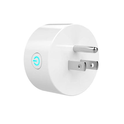 White WiFi-Enabled Smart Plug for Remote Device Control and Scheduling with LED power button for lamp and appliance timers