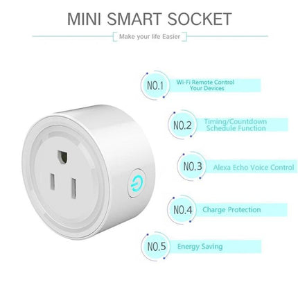WiFi-Enabled Smart Plug for Remote Device Control and Scheduling compact white mini smart socket with app scheduling and Alexa voice control