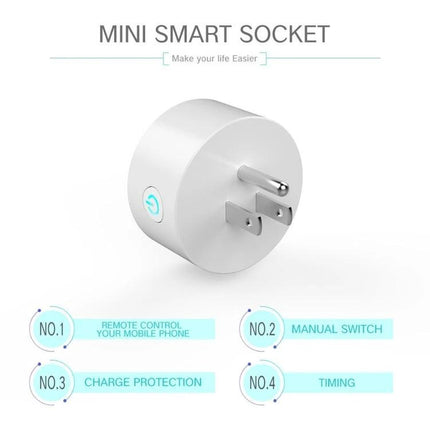 WiFi-Enabled Smart Plug for Remote Device Control and Scheduling - compact white mini smart socket with app remote control and timer