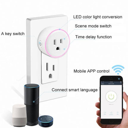 WiFi Smart Socket for App-Controlled Device Scheduling - white plug-in smart outlet with app control, scheduling and voice assistant compatibility