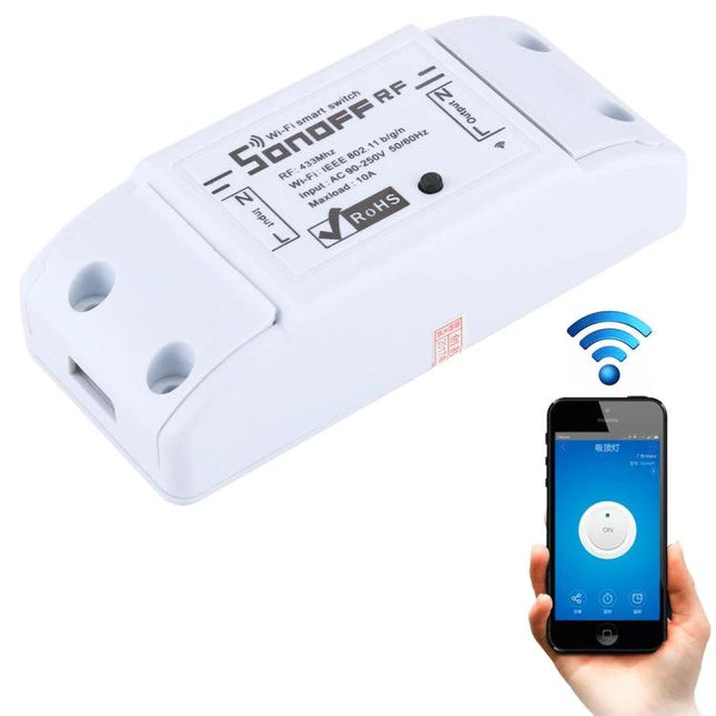 Sonoff 433MHz Wireless Remote Control Switch for Smart Homes white module with smartphone app control
