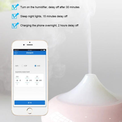 Sonoff 433MHz Wireless Remote Control Switch for Smart Homes showing smartphone app scheduling humidifier and delayed off settings