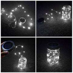 Solar LED Jar Cap Light for Enchanting Outdoor Ambiance - Bottle Not Included