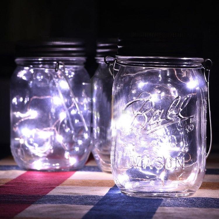 Solar LED Jar Cap Light for Enchanting Outdoor Ambiance - Bottle Not Included