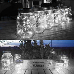 Solar LED Jar Cap Light for Enchanting Outdoor Ambiance - Bottle Not Included