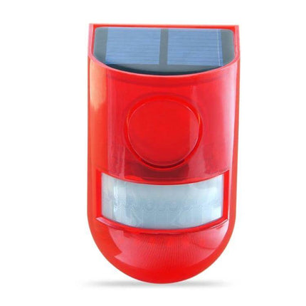 Solar Powered Sound Light Alarm Outdoor Waterproof System red solar motion alarm with 6 flashing LEDs and 110dB siren