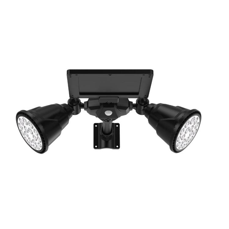 Eco-Friendly Dual-Head Solar LED Spotlight with Motion Detection for Outdoor Illumination