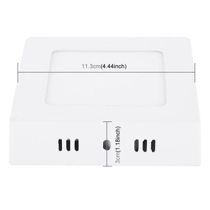 Energy-Efficient LED Panel Lights For Everyday Home Lighting — slim white square ceiling panel light 11.3cm inset, 3cm depth, vented housing
