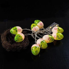 Charming LED Easter Egg String Lights - 10 Colorful Bulbs for Festive Decor