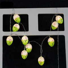 Charming LED Easter Egg String Lights - 10 Colorful Bulbs for Festive Decor