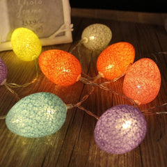 Colorful Egg-Shaped LED String Lights - 1.8m Battery-Powered Decorative Lanterns for Easter and Holiday Celebrations