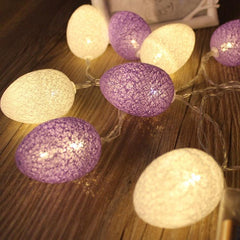 Colorful Egg-Shaped LED String Lights - 1.8m Battery-Powered Decorative Lanterns for Easter and Holiday Celebrations