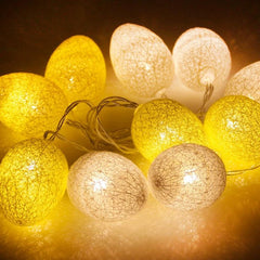 Colorful Egg-Shaped LED String Lights - 1.8m Battery-Powered Decorative Lanterns for Easter and Holiday Celebrations