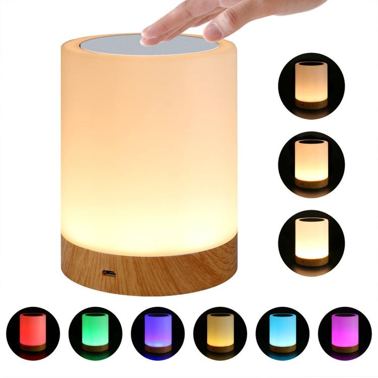 Vibrant Wood Grain Touch-Control Night Light with Color Changing Features