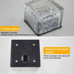 Solar-Powered IP68 Waterproof Tempered Glass LED Garden Buried Light