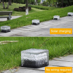 Solar-Powered IP68 Waterproof Tempered Glass LED Garden Buried Light